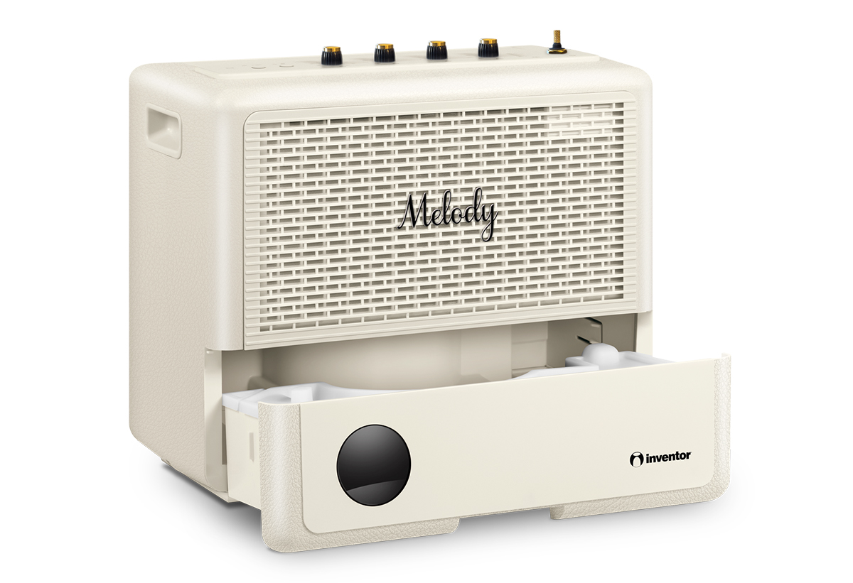 Απεικονίζεται ο αφυγραντήρας με ανοιχτό δοχείο.